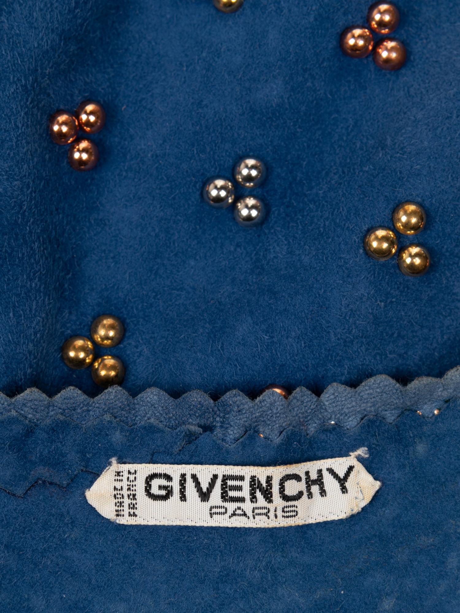 Givenchy Haute Couture Studded Suede Vest, 1970s