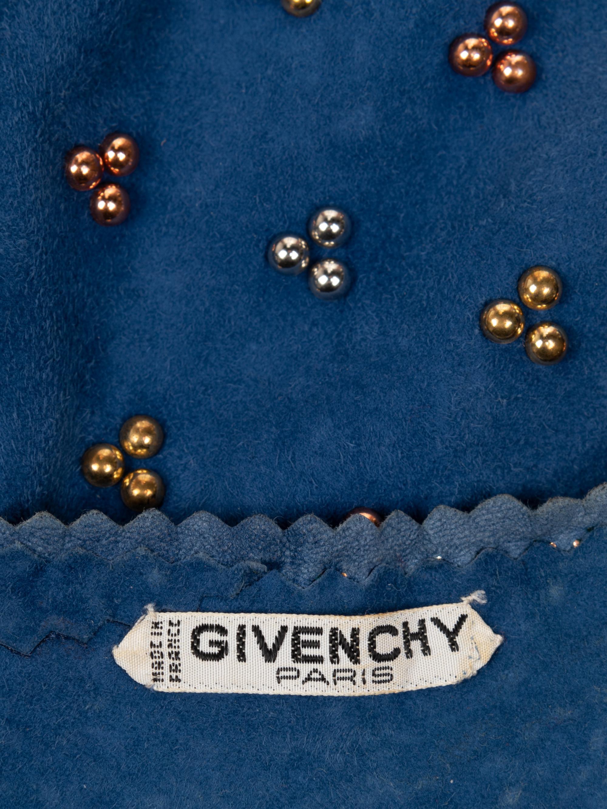 Givenchy Haute Couture Studded Suede Vest, 1970s