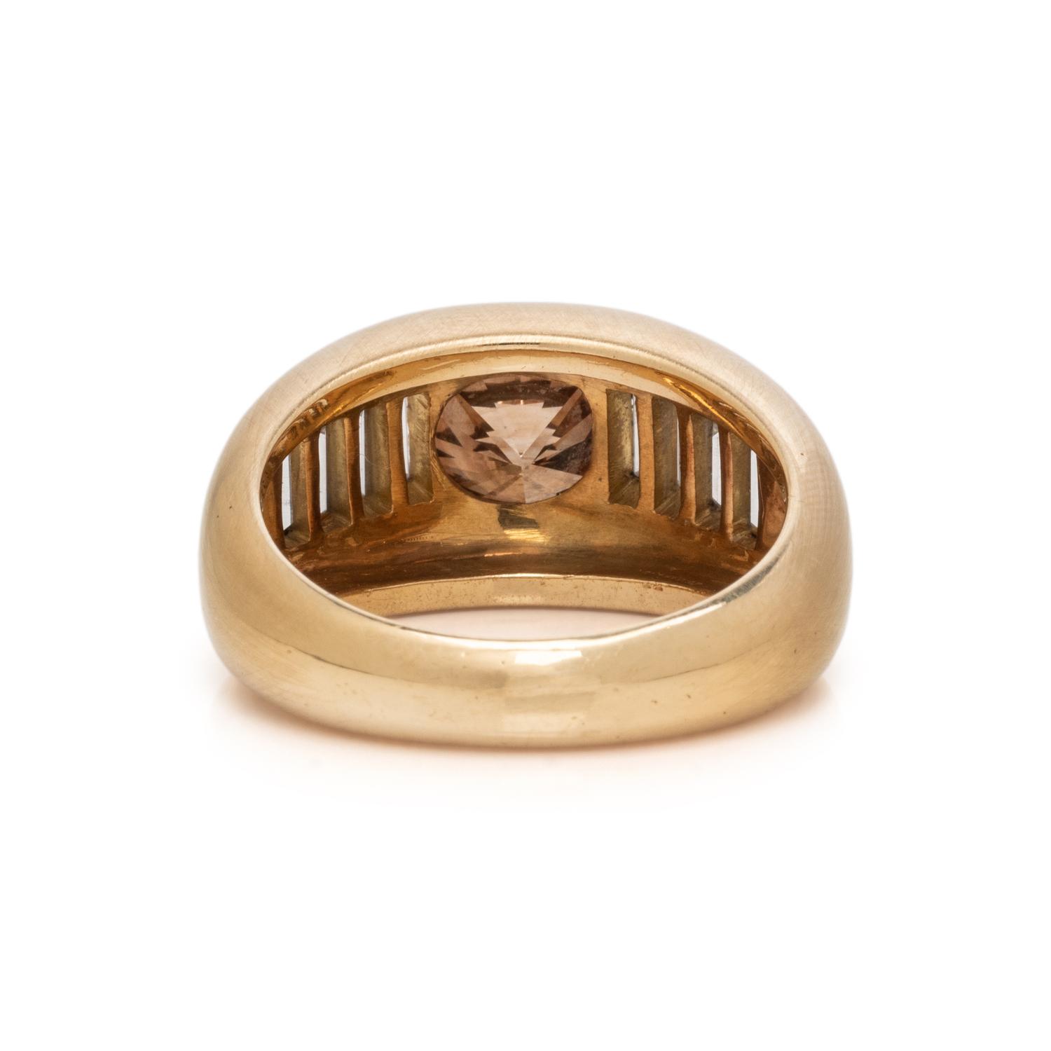 YELLOW GOLD, BROWN DIAMOND, AND DIAMOND RING