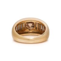 YELLOW GOLD, BROWN DIAMOND, AND DIAMOND RING
