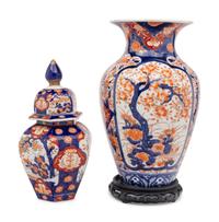 A Japanese Porcelain Vase and Hexagonal Jar