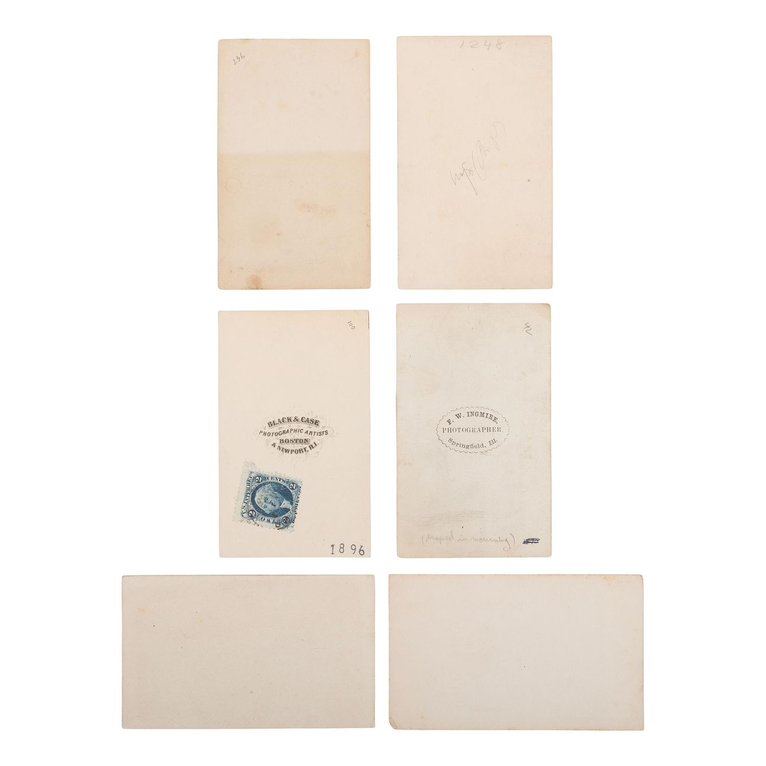 [Lincoln, Abraham] Group of Six 6 Carte de Visites of Lincoln's Springfield Home and Funeral