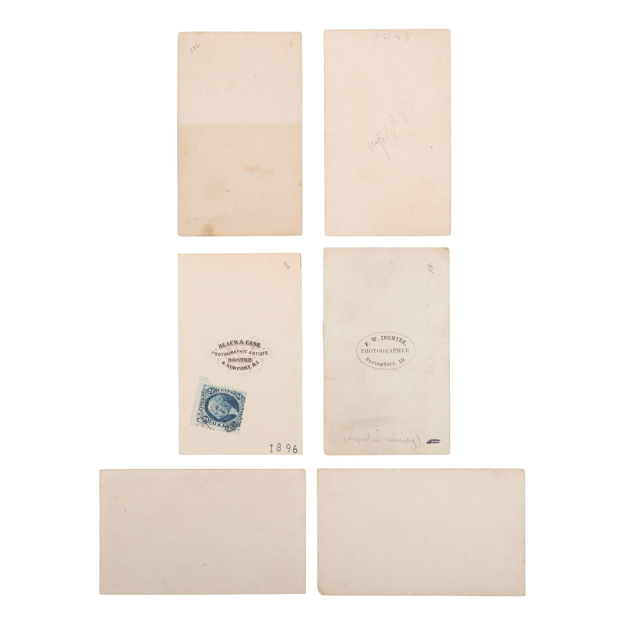 [Lincoln, Abraham] Group of Six 6 Carte de Visites of Lincoln's Springfield Home and Funeral
