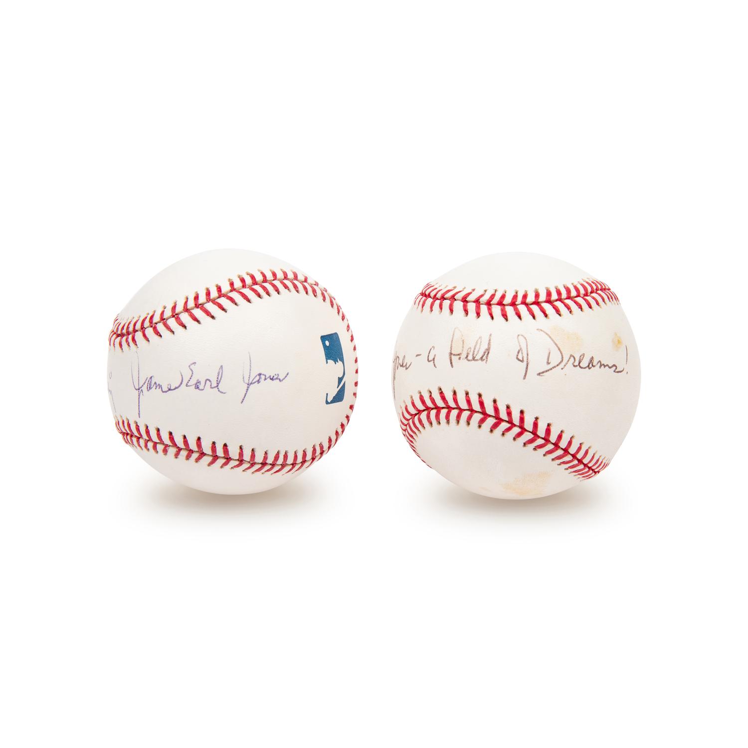 Two James Earl Jones Field Of Dreams Inscribed Signed Baseballs (JSA)