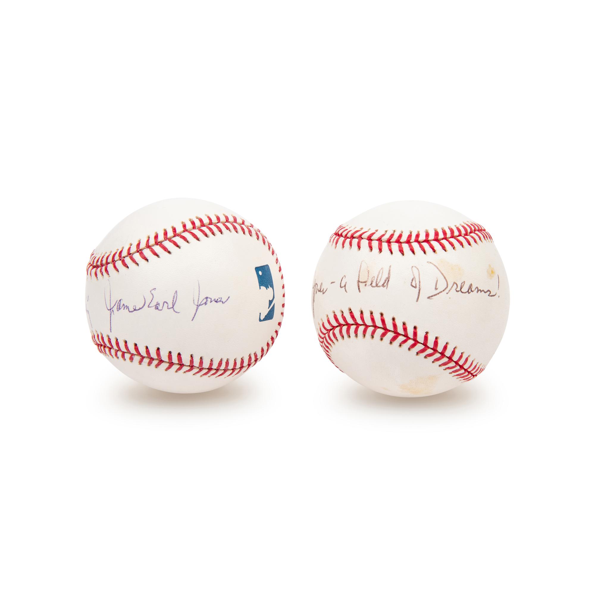 Two James Earl Jones Field Of Dreams Inscribed Signed Baseballs (JSA)