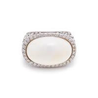WHITE CORAL AND DIAMOND RING