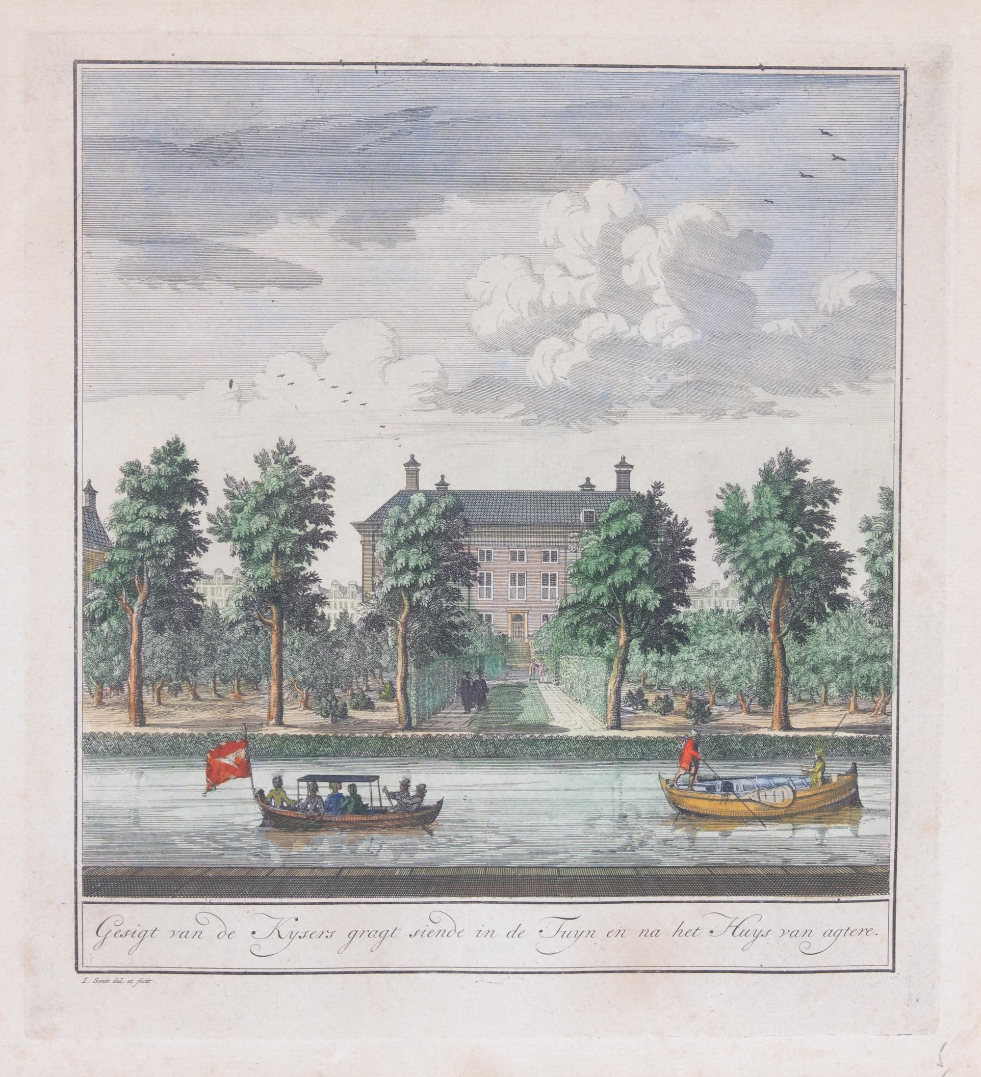Six Dutch Handcolored Engravings after Jan Smit Plate size 10 1/2 x 9 1/2 inches. — 18TH CENTURY
