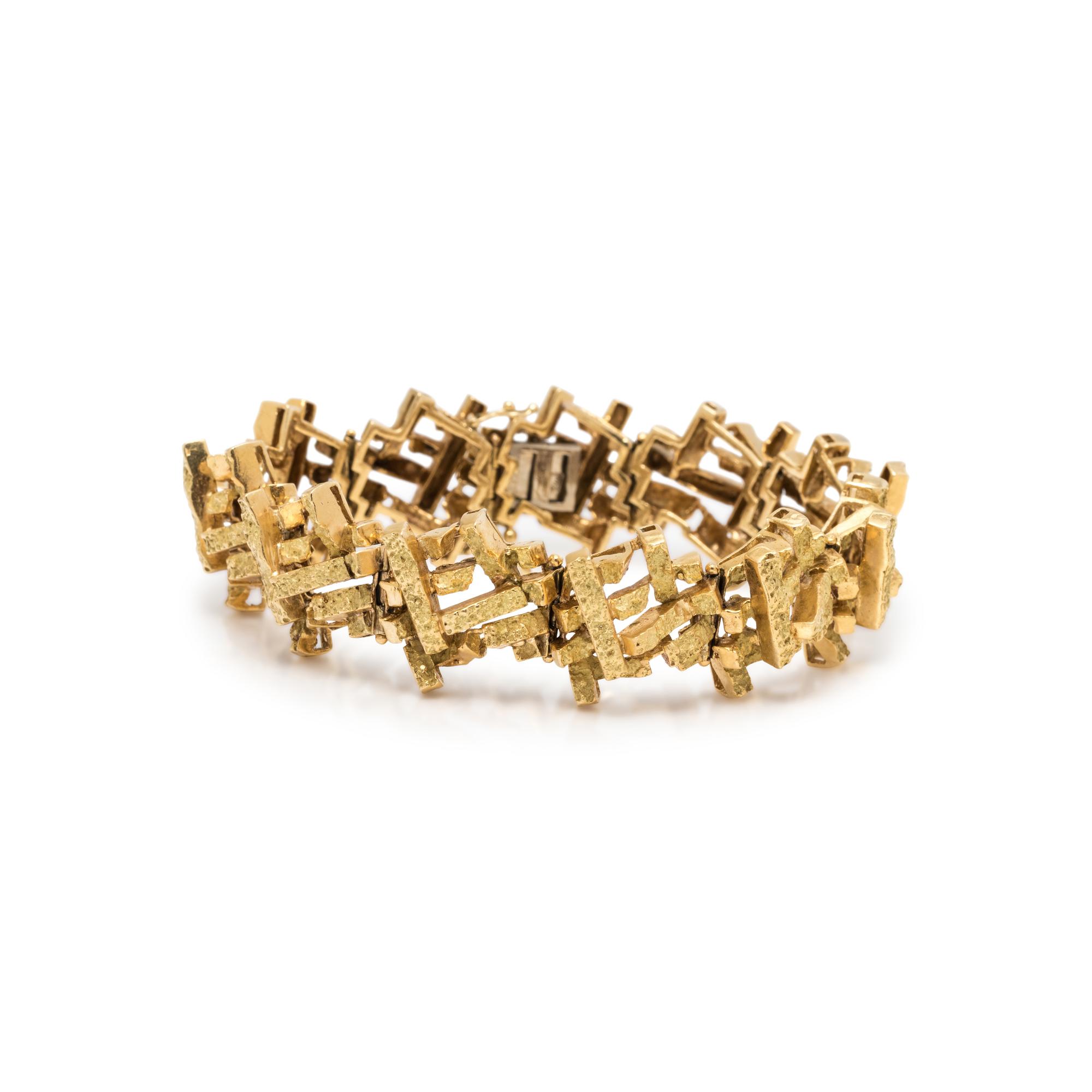 BRUTALIST, YELLOW GOLD BRACELET