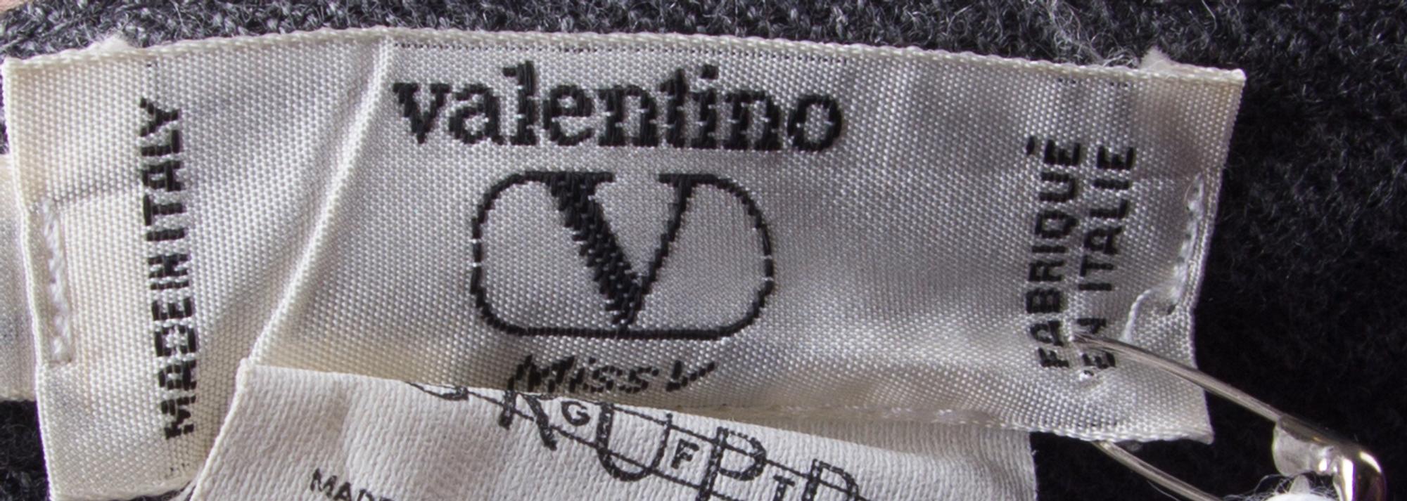 A Valentino Grey Flannel Pleated Skirt, Size 12.