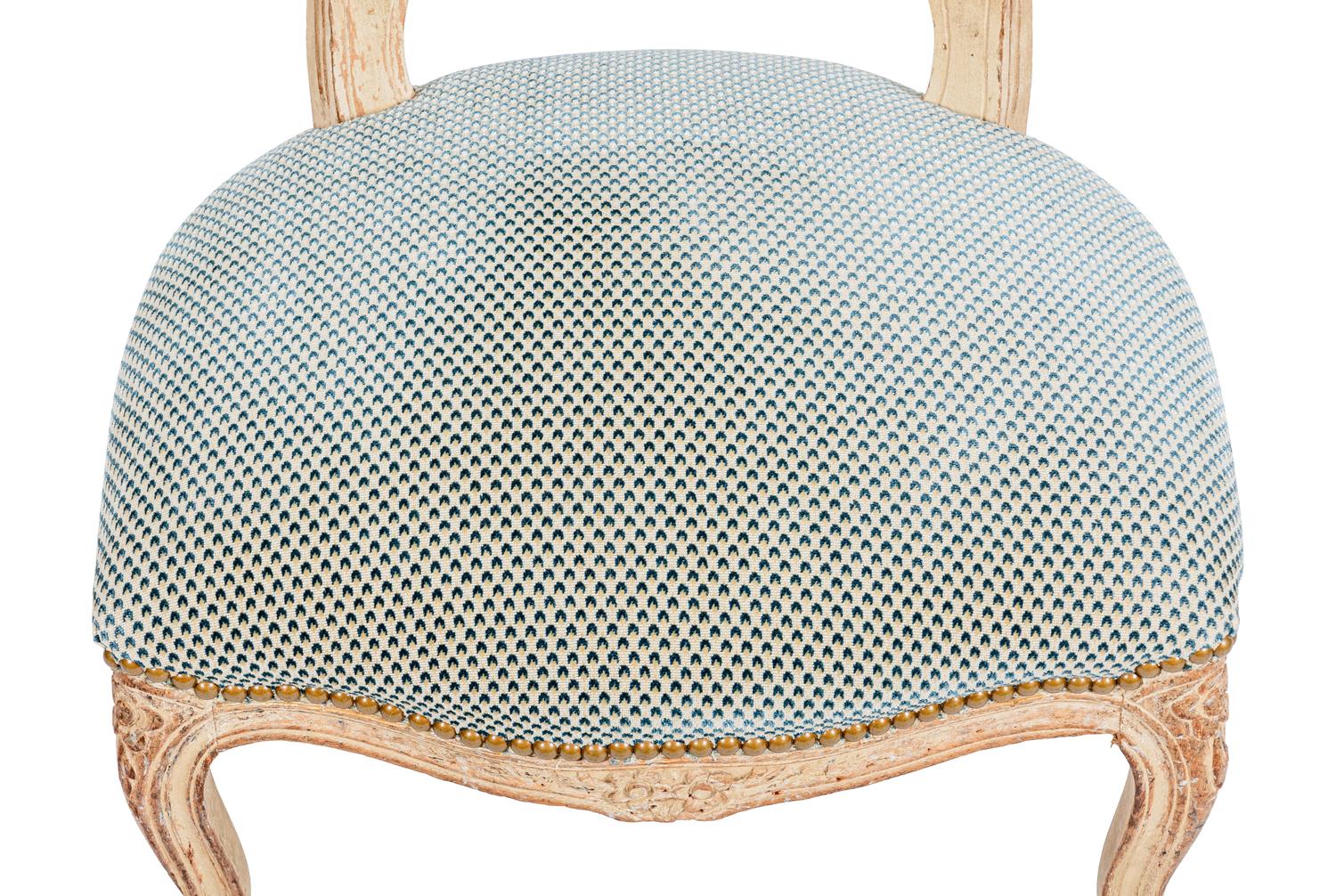 A Louis XV Style Painted Chauffeuse