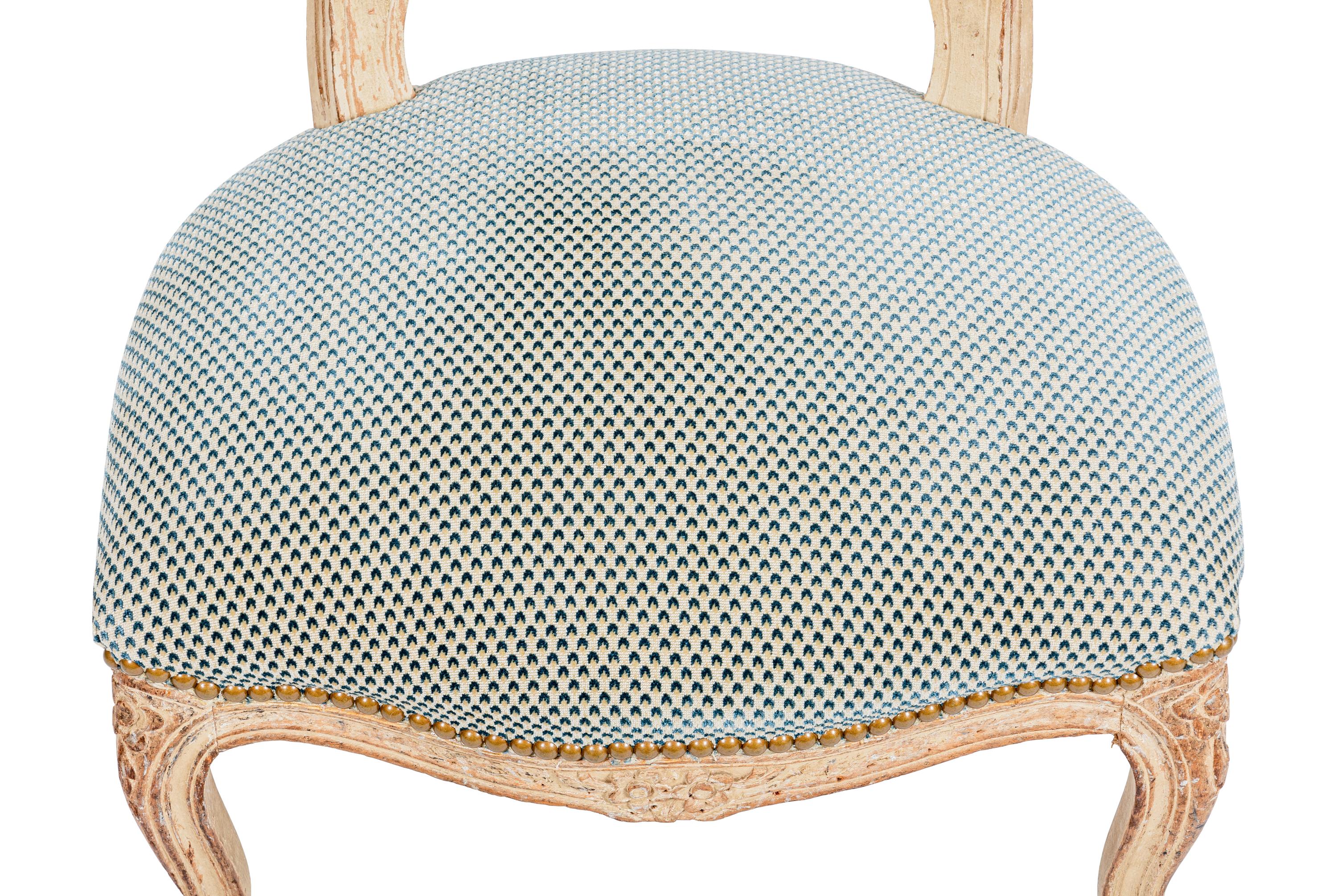 A Louis XV Style Painted Chauffeuse
