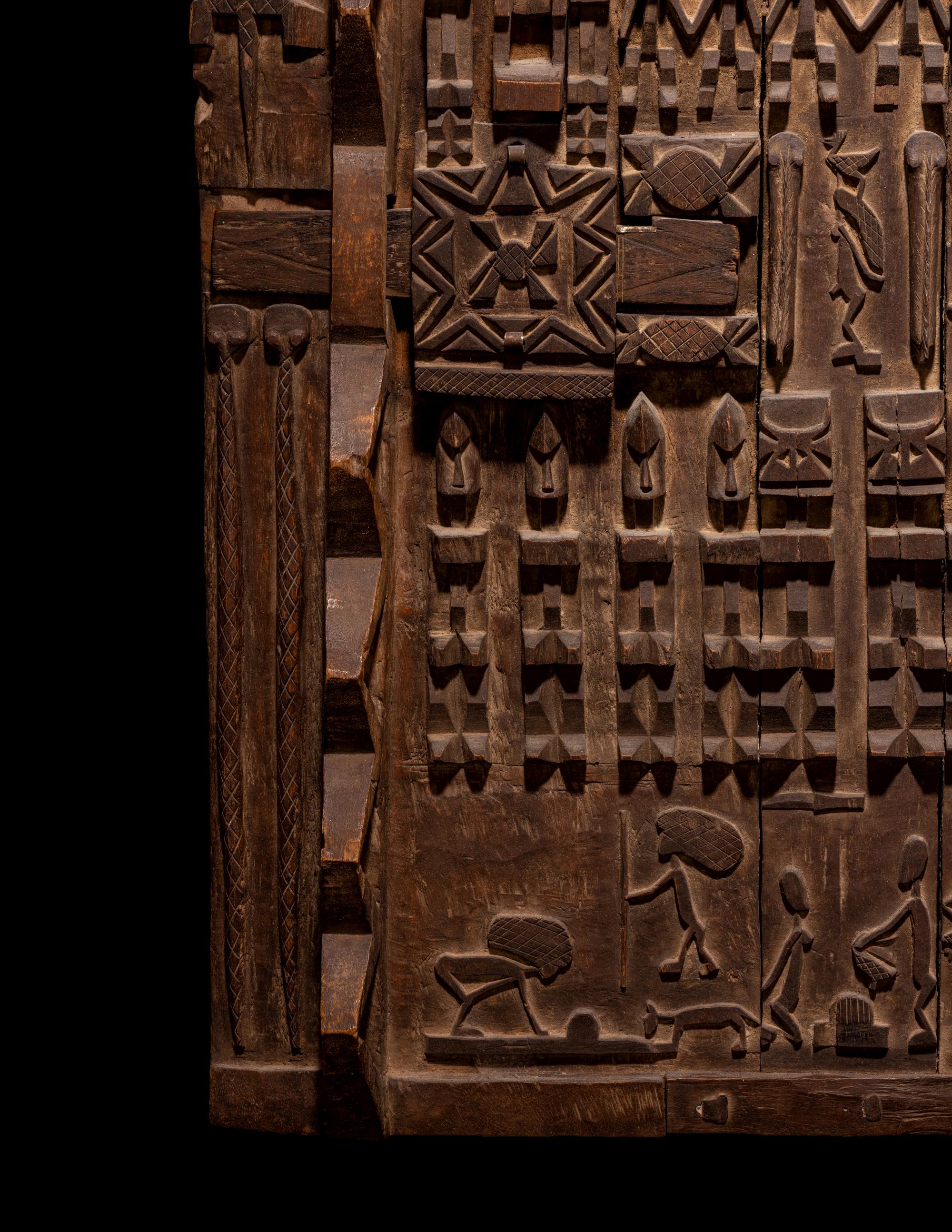 Two Dogon Wood Granary Doors