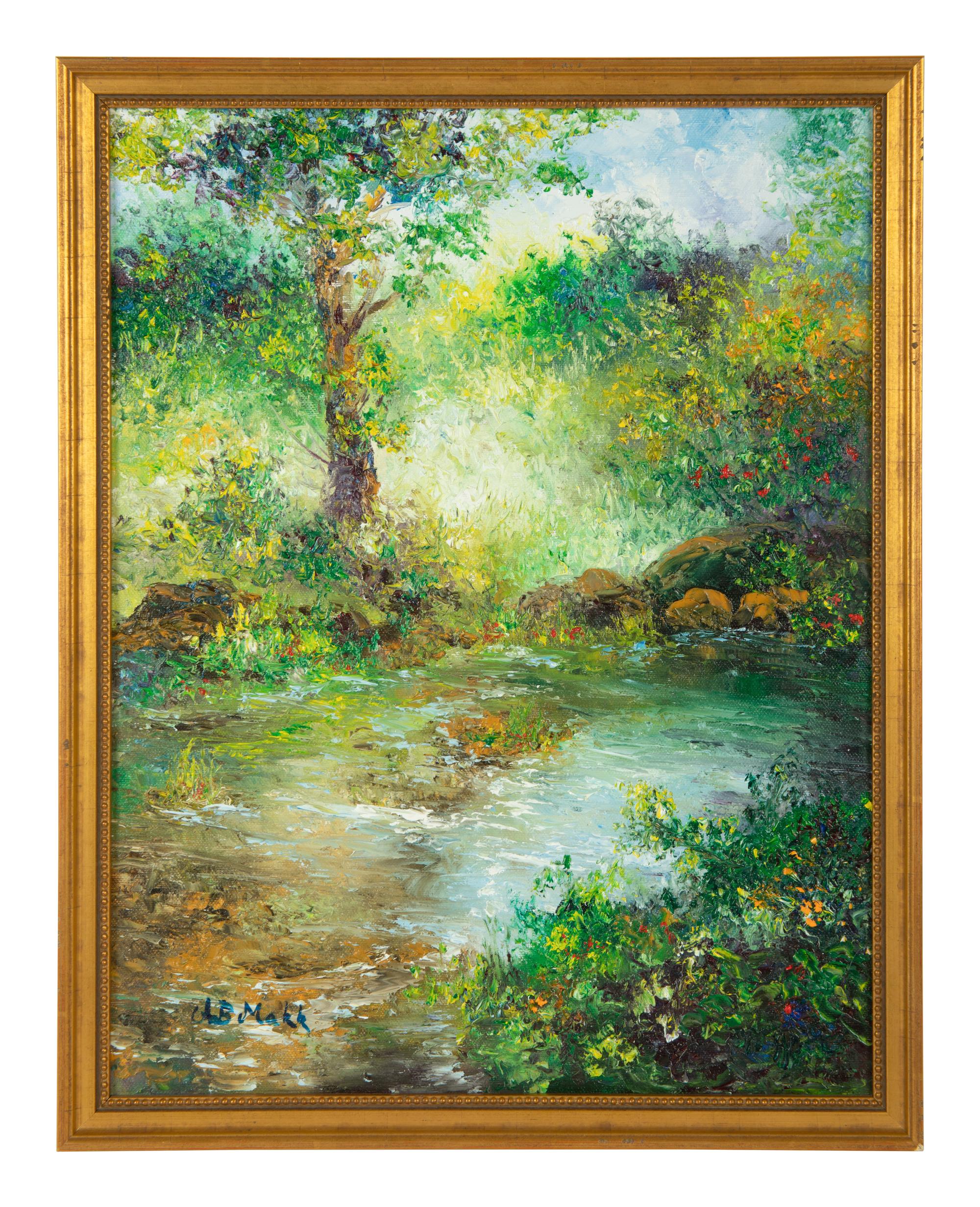 Impressionist Tropical Forest and Pond