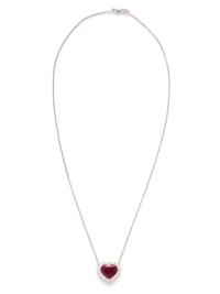 TOURMALINE AND DIAMOND HEART PENDANT/NECKLACE
