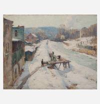 John Fulton Folinsbee (American, 1892–1972) Mending the Canal Bank