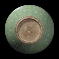 A Large Chinese Incised 'Lotus' Celadon Glazed Vase, Shangping, 18th/19th Century 清中期 龍泉刻西番蓮紋大賞瓶