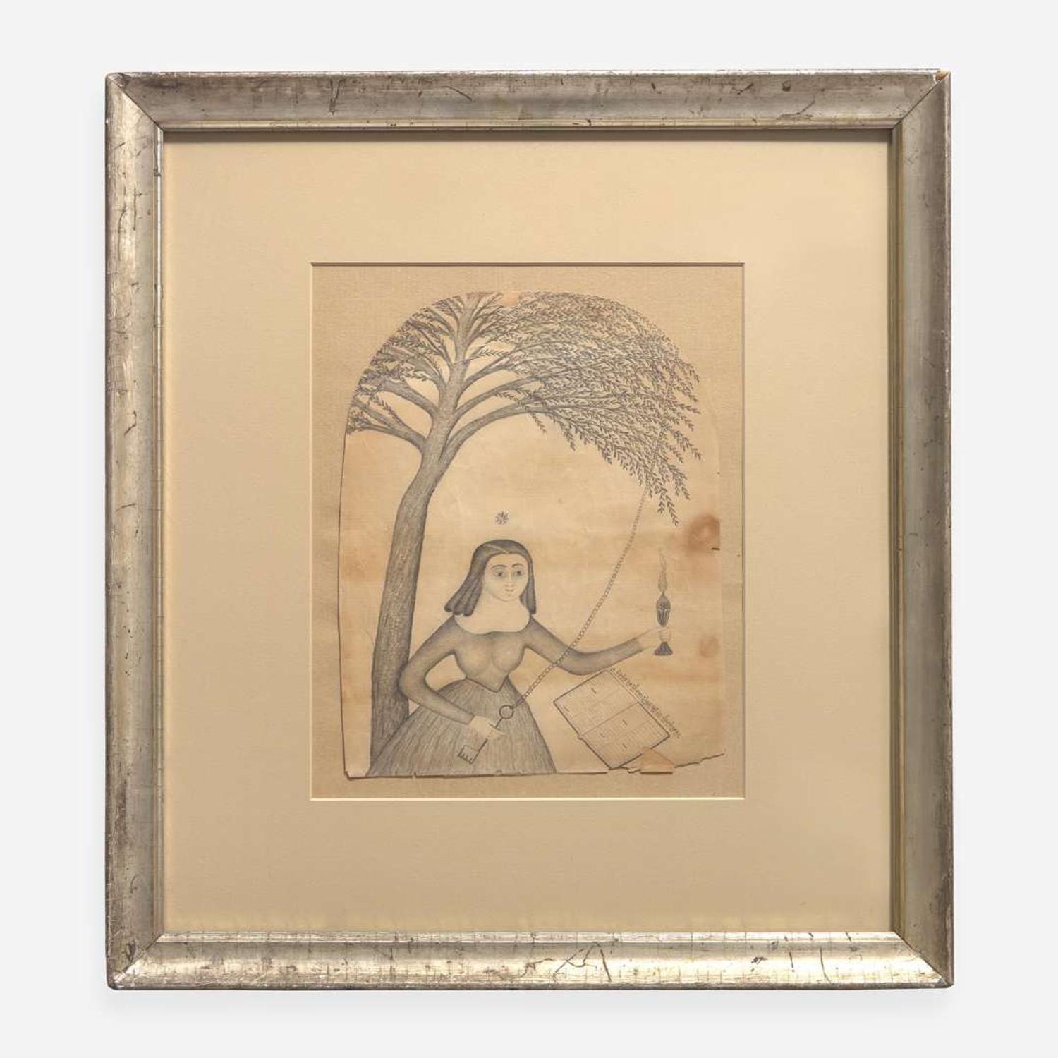 American School 19th century Two Mystical Drawings: The Trumpet of Truth and A Light to Them that Sit in Darkness