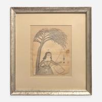 American School 19th century Two Mystical Drawings: The Trumpet of Truth and A Light to Them that Sit in Darkness