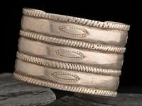Navajo Chiseled and Stamped Ingot Cuff Bracelet, with Engraving