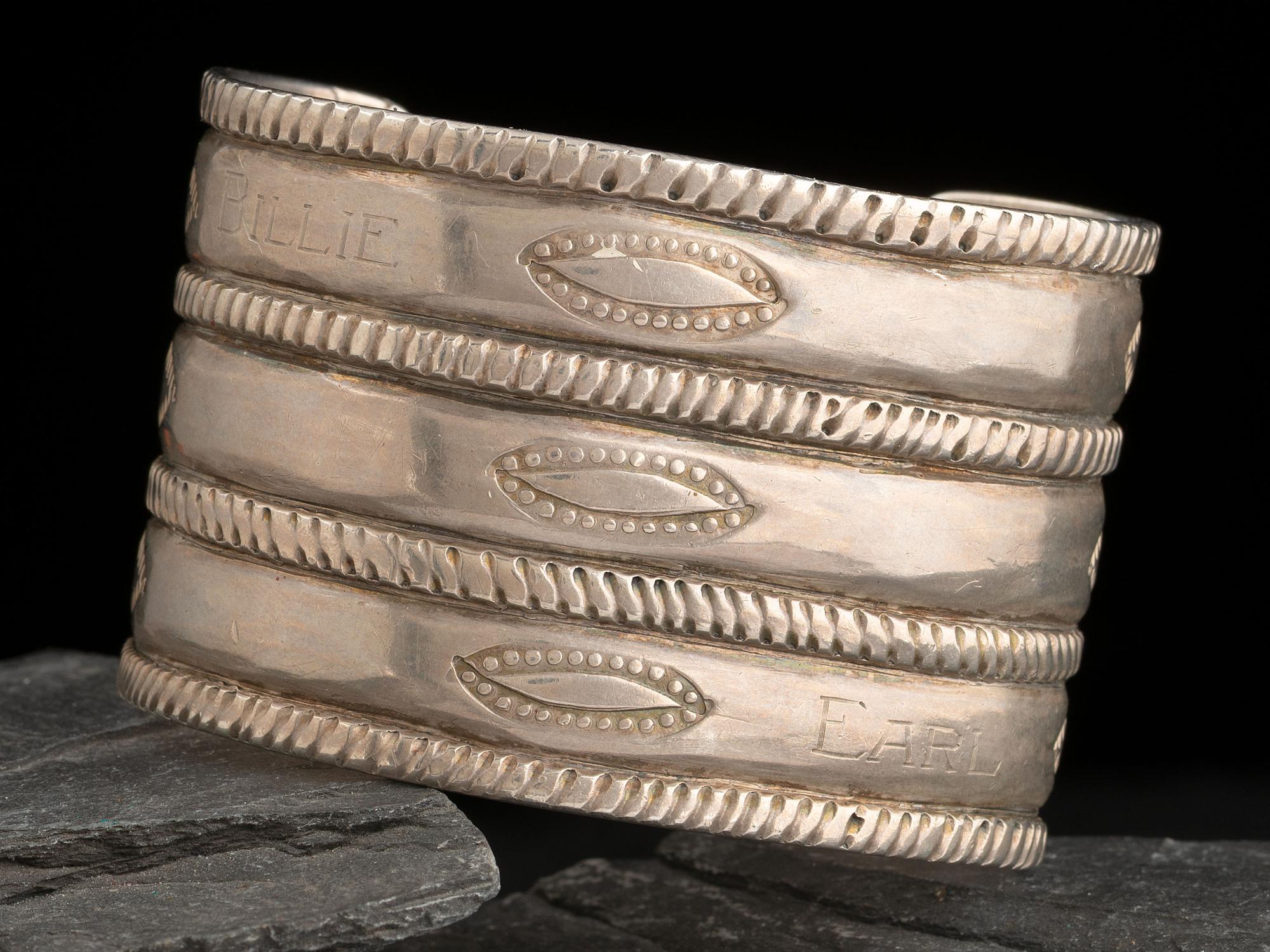 Navajo Chiseled and Stamped Ingot Cuff Bracelet, with Engraving