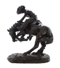 An American Bronze Figural Group, after Frederic Sackrider Remington (1861-1909), Height overall 23 inches.