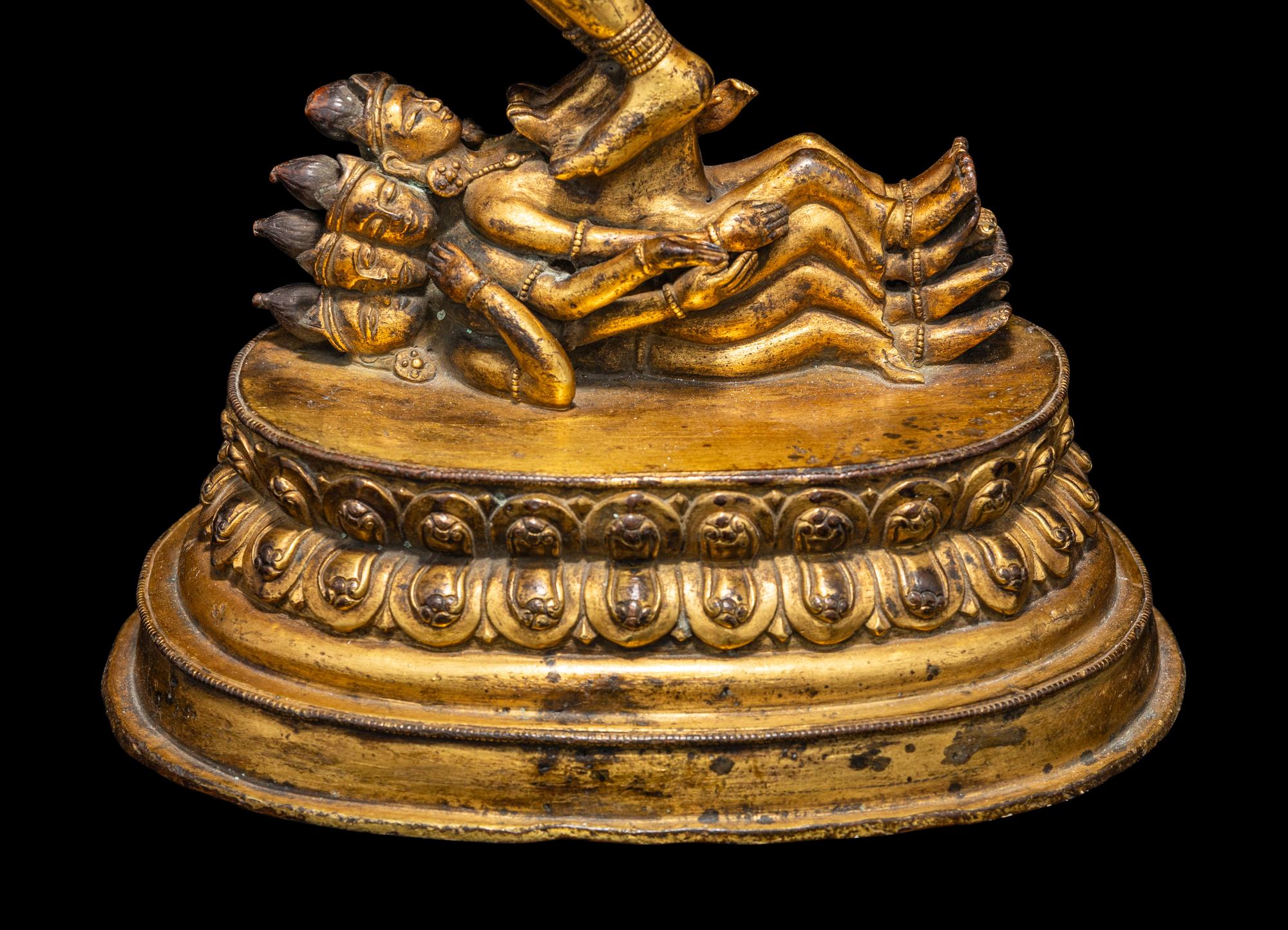 A Sino-Tibetan Gilt Copper Alloy Figure of Hevajra 銅鎏金吉祥歡喜金剛
