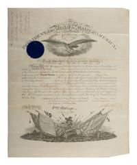 [MILITARIA]. A group of 4 commissions for General Herbert Everett Tutherly, Commander of Squadron at the Battle of San Juan Hill, signed by Presidents GRANT, HAYES, HARRISON, and MCKINLEY.