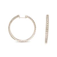 Diamond and White Gold Hoop Earrings
