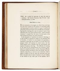 BABBAGE, Charles (1791-1871). “On a method of expressing by signs the action of machinery.” – “On electrical and magnetic rotations.” In: Philosophical Transactions of the Royal Society of London for the year MDCCCXXVI , Vol. 116, Part 3, pp. 250-65 (first work); pp. 494-528 (second work). London: W. Nicol 1826.