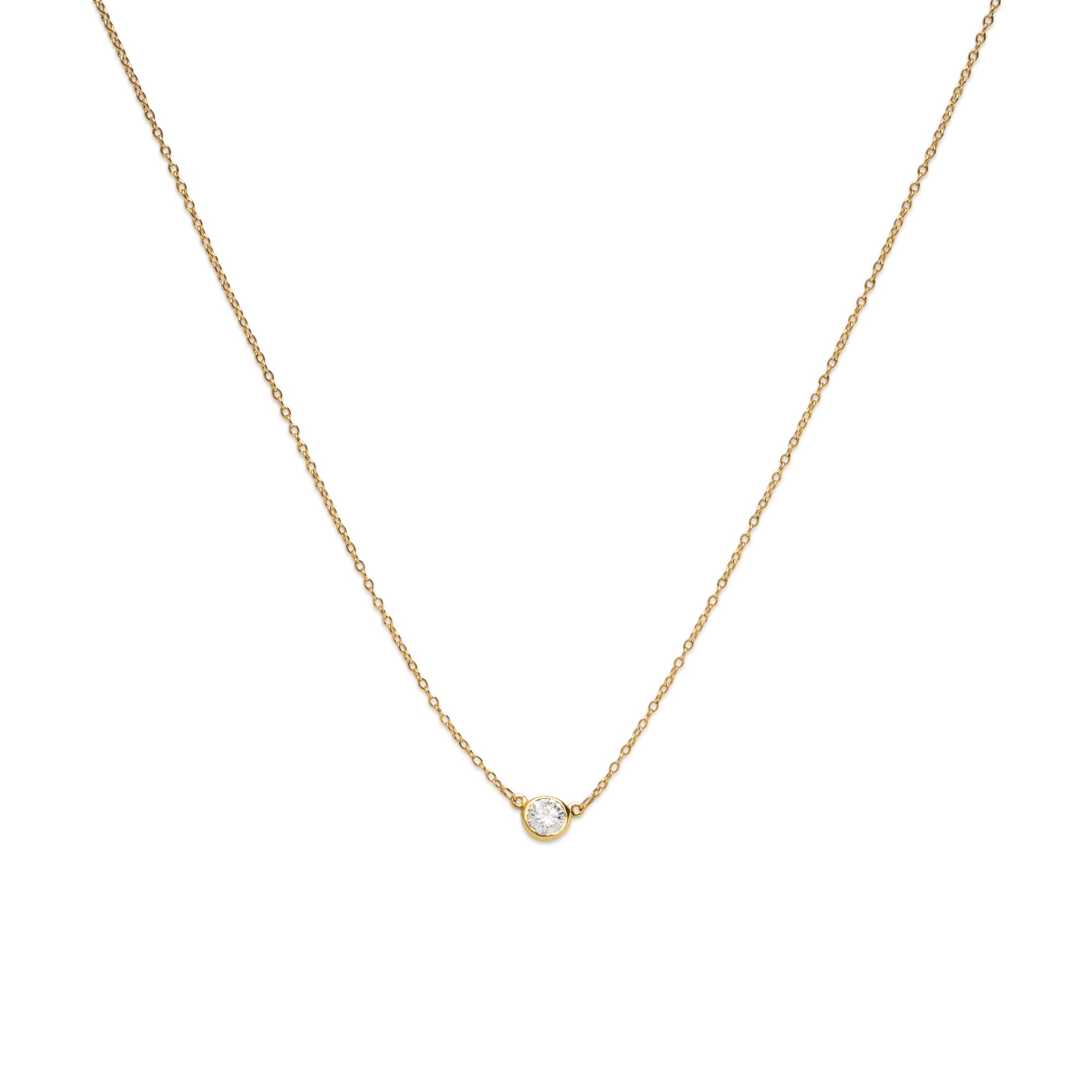 Tiffany & Co., Elsa Peretti, 'Diamonds by the Yard', Yellow Gold and Diamond Solitaire Necklace