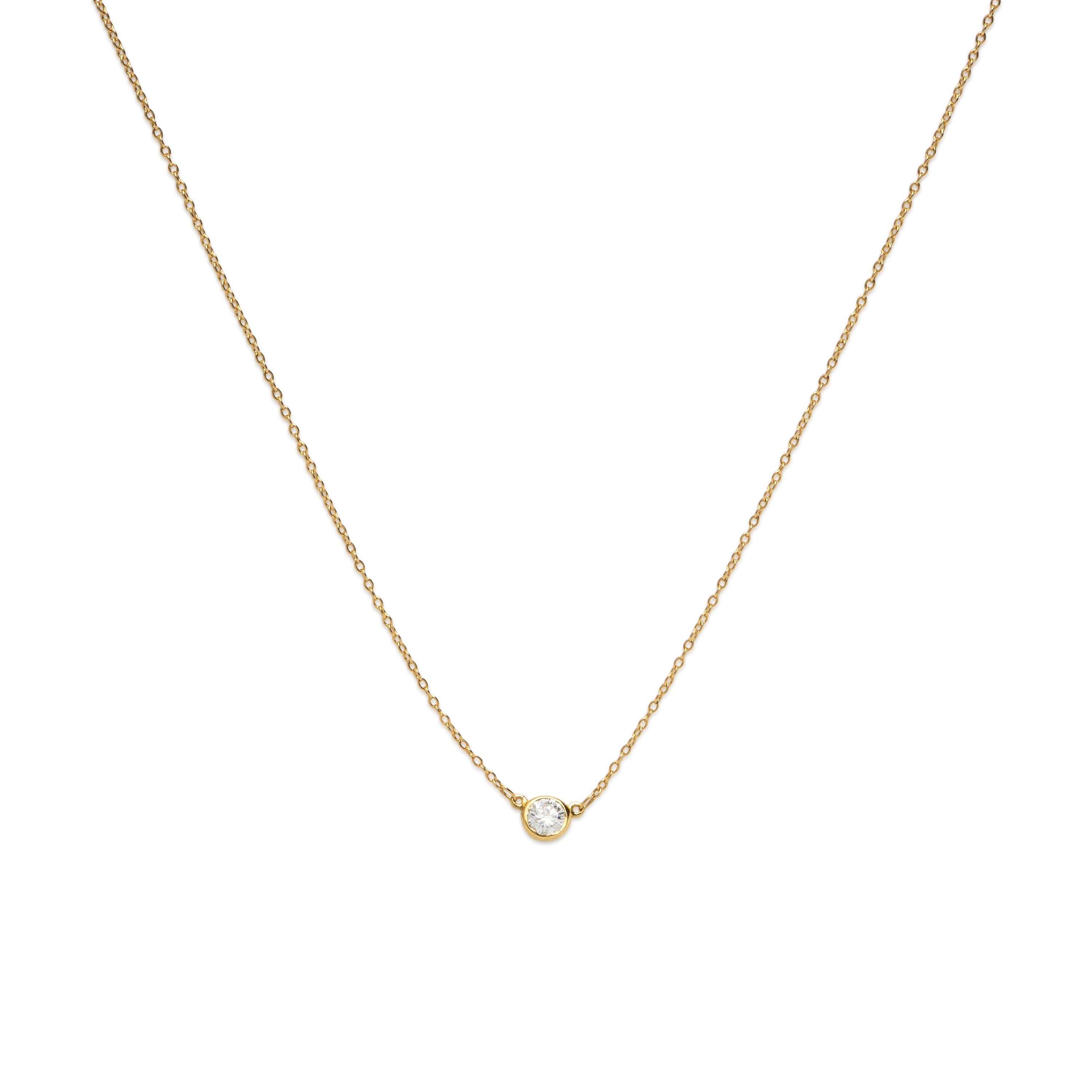 Tiffany & Co., Elsa Peretti, 'Diamonds by the Yard', Yellow Gold and Diamond Solitaire Necklace