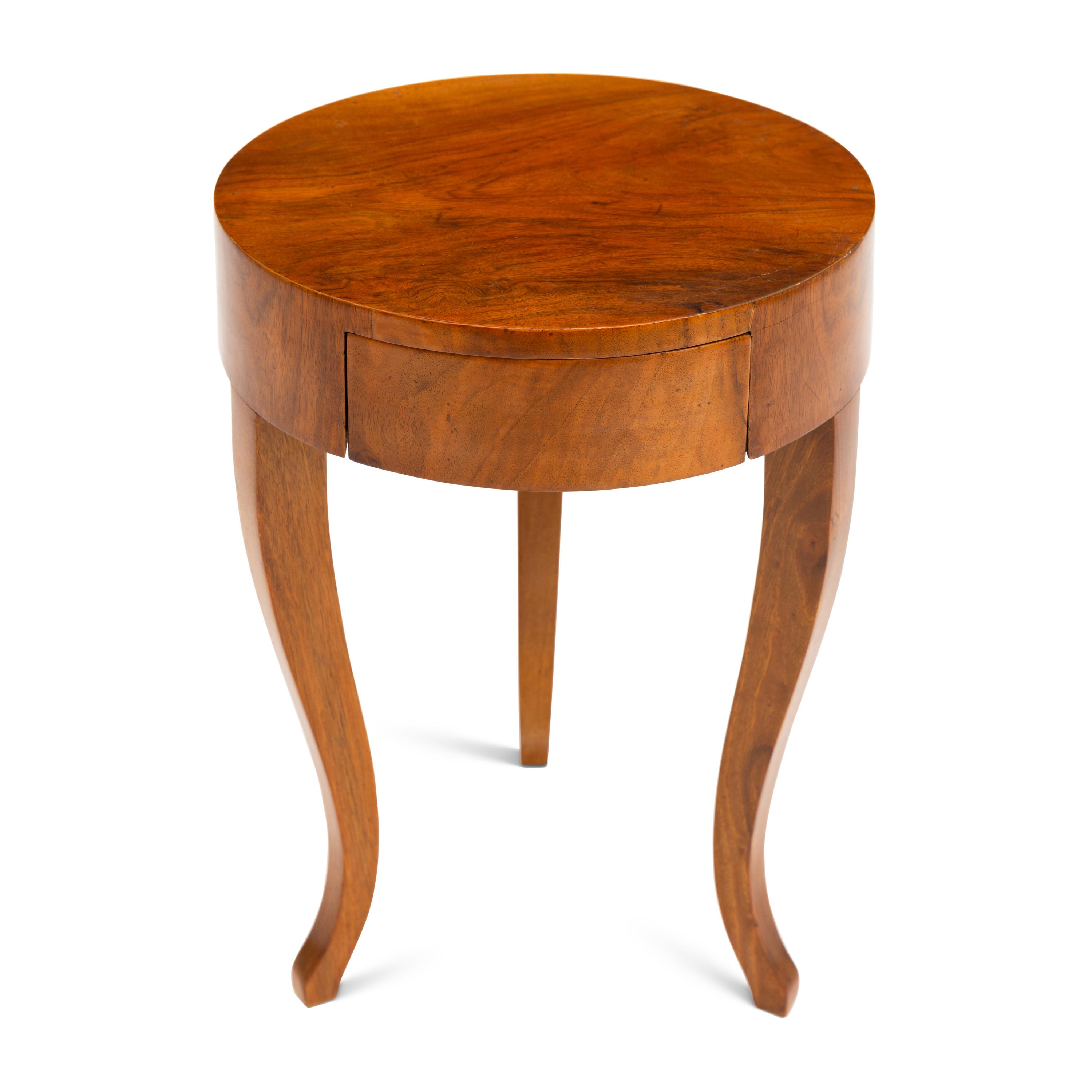 A Biedermeier Figured Walnut Side Table