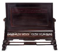 Two Chinese Carved Hardwood Articles