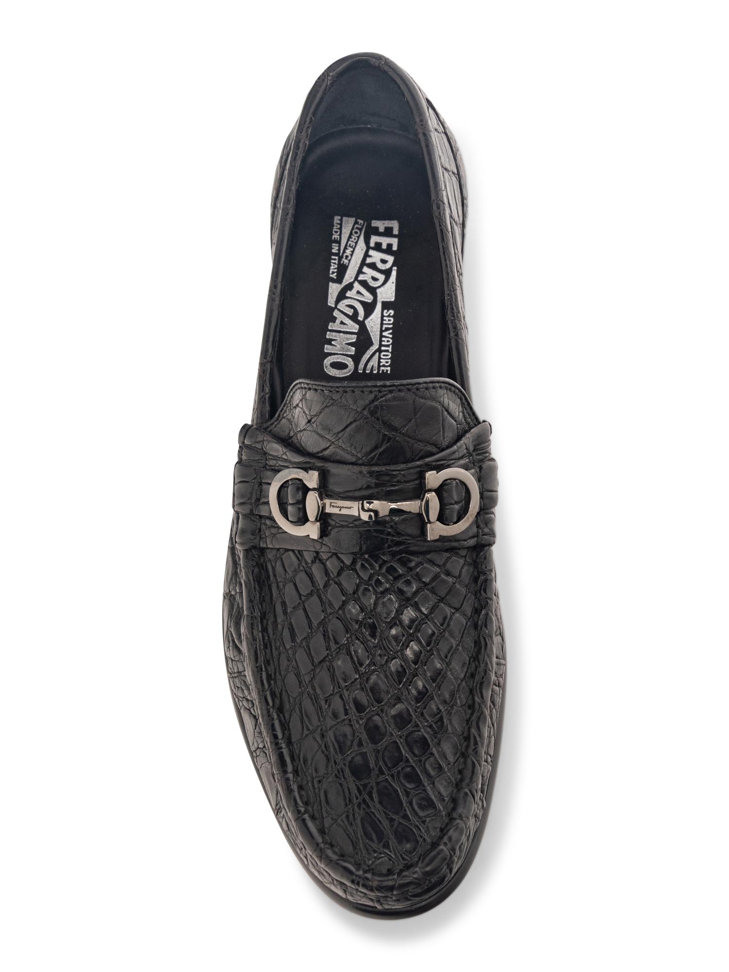 SALVATORE FERRAGAMO MEN'S CROCODILE LOAFERS
