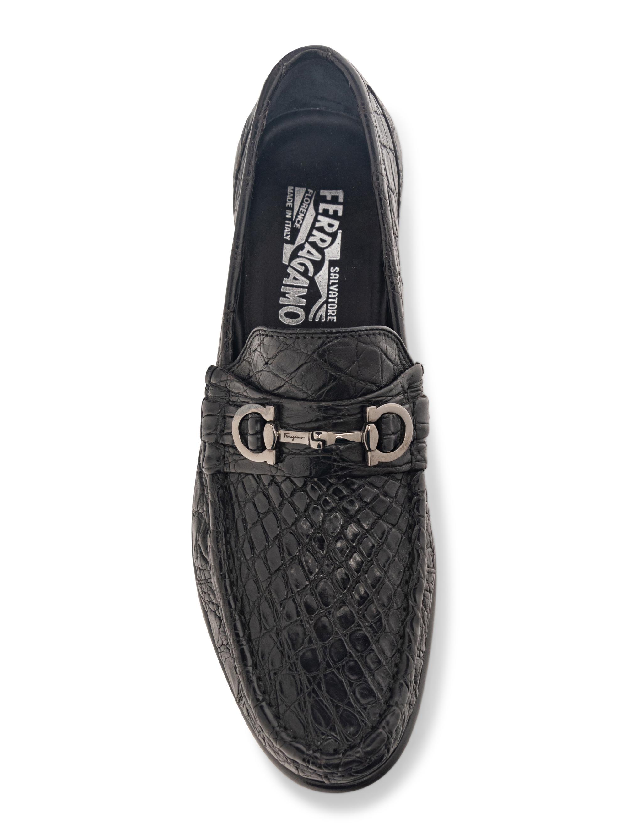 SALVATORE FERRAGAMO MEN'S CROCODILE LOAFERS
