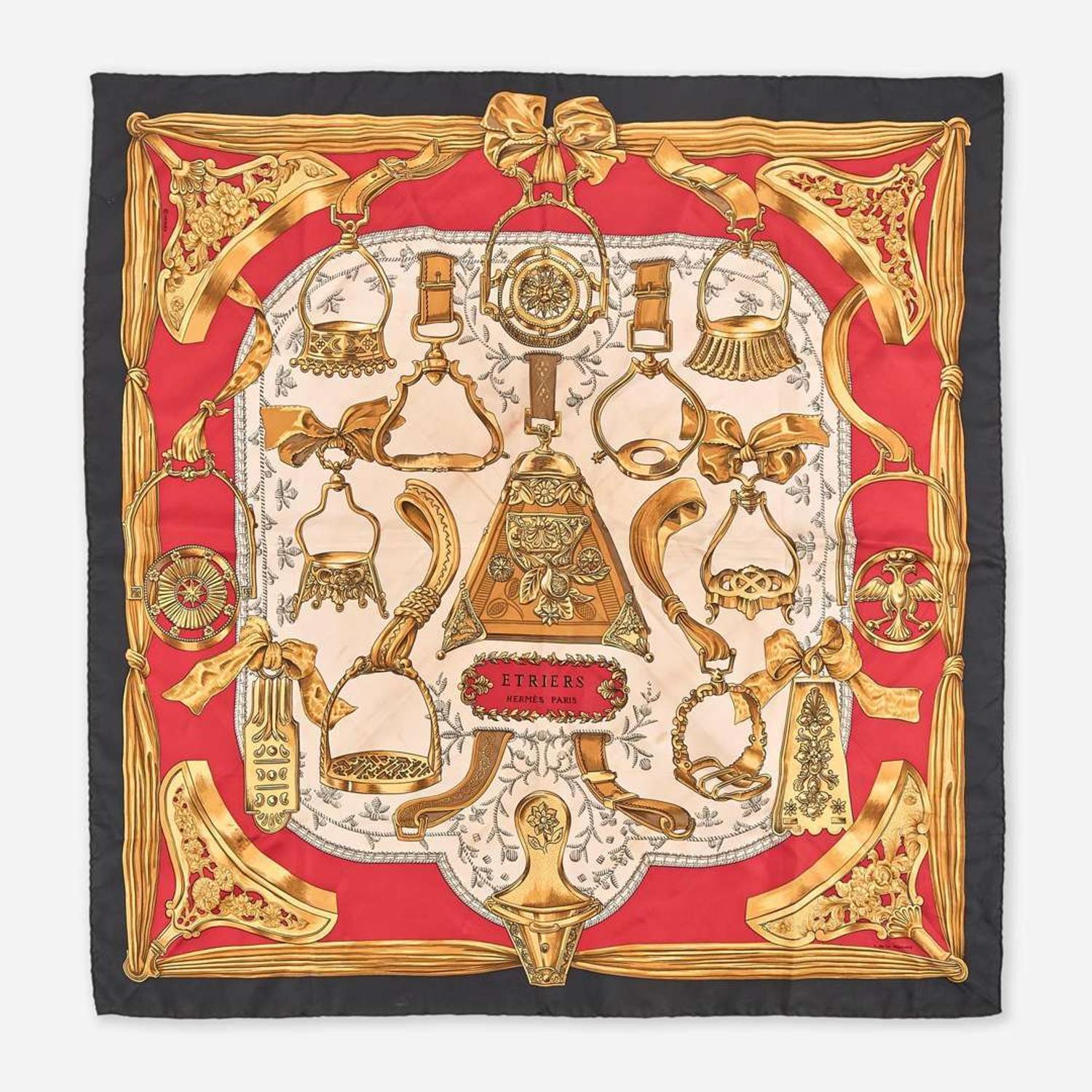A Group of Two Silk Scarves by Hermès and Gucci Gucci, Hermès