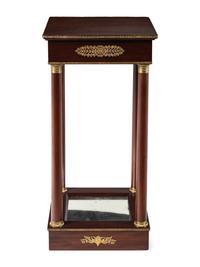 An Empire Style Gilt Bronze Mounted Mahogany Pedestal