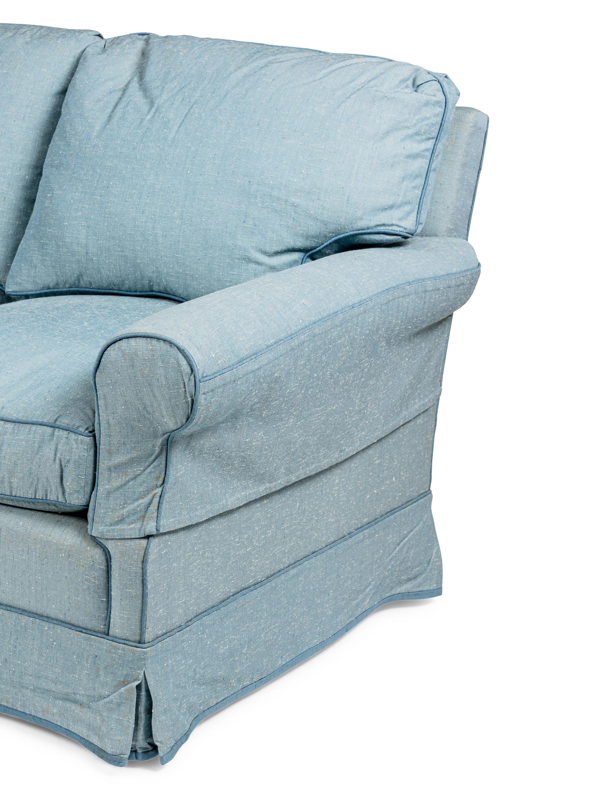 A Custom Upholstered Three-Seat Sofa