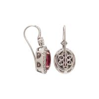 RUBELLITE AND DIAMOND EARRINGS