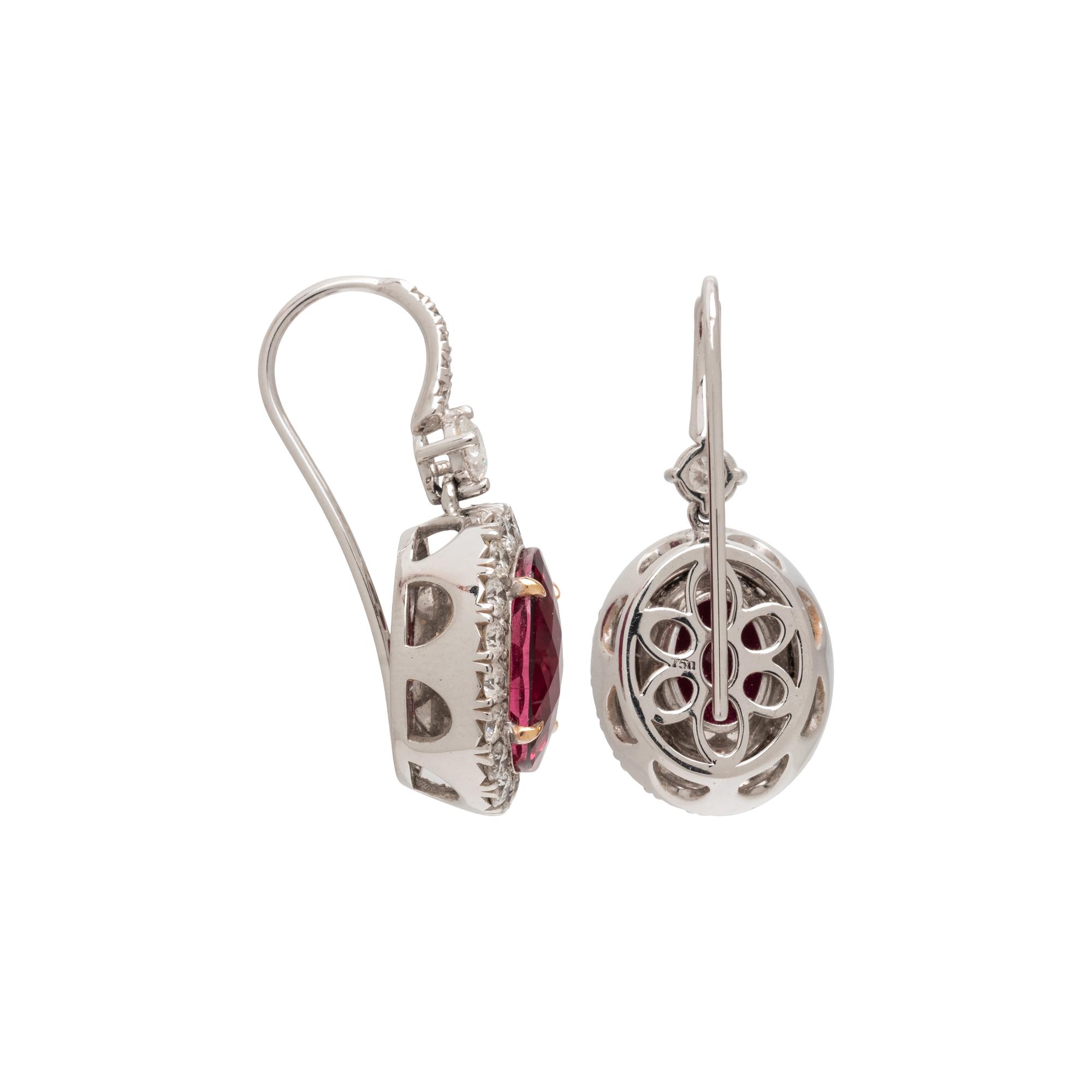 RUBELLITE AND DIAMOND EARRINGS
