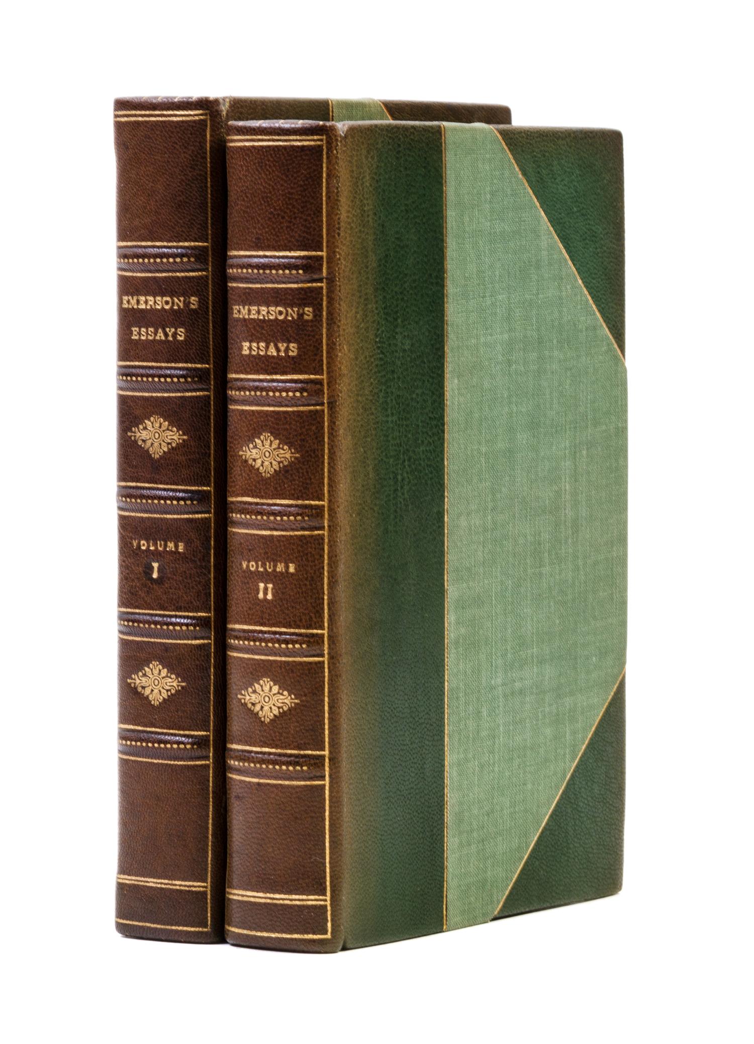 EMERSON, RALPH WALDO. Essays. Boston, 1841. 2 vols. First and second series. First editions, rebound.