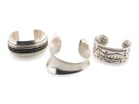 Laguna and Navajo Silver Cuff Bracelets