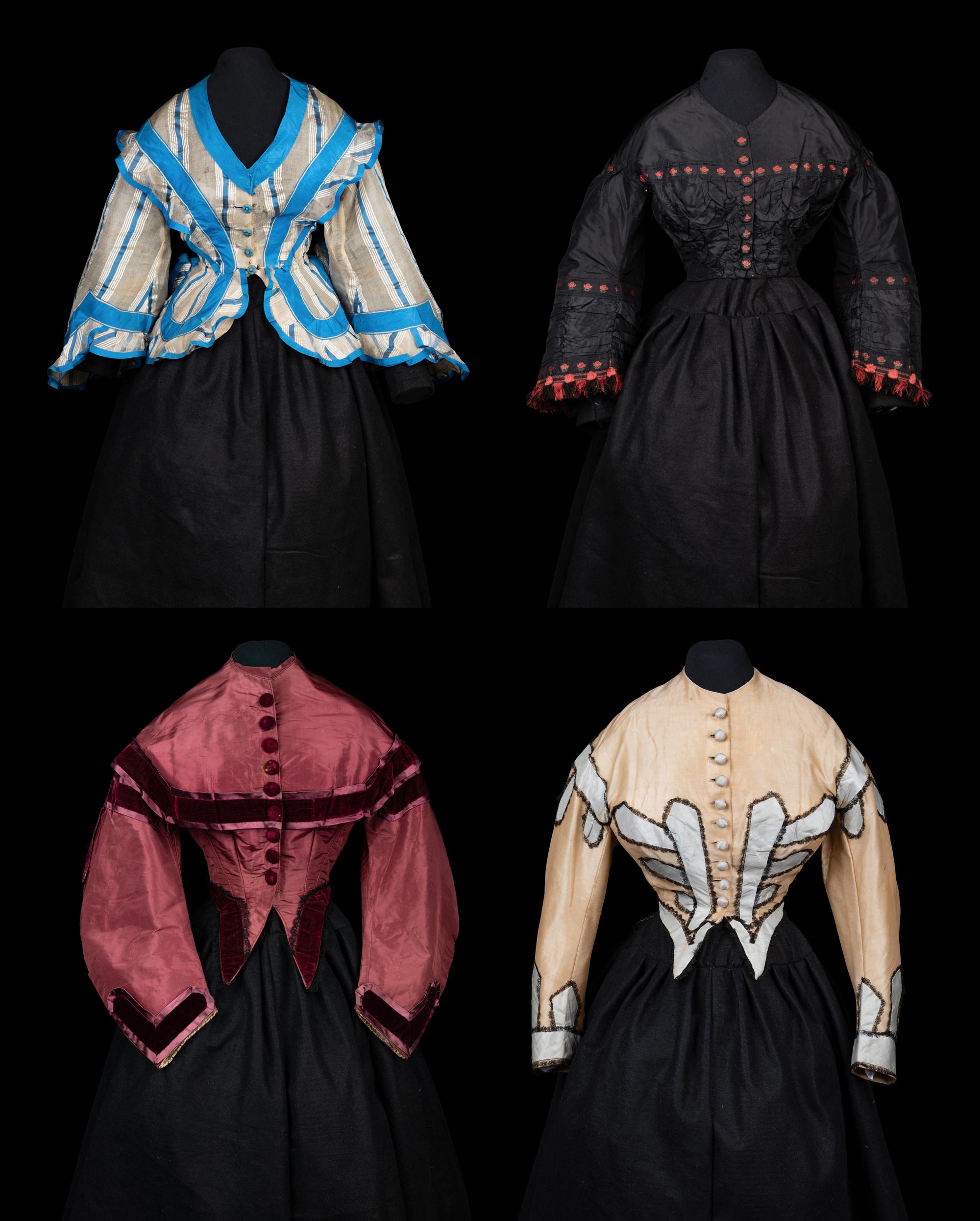 Four Bodices, 1850-70s