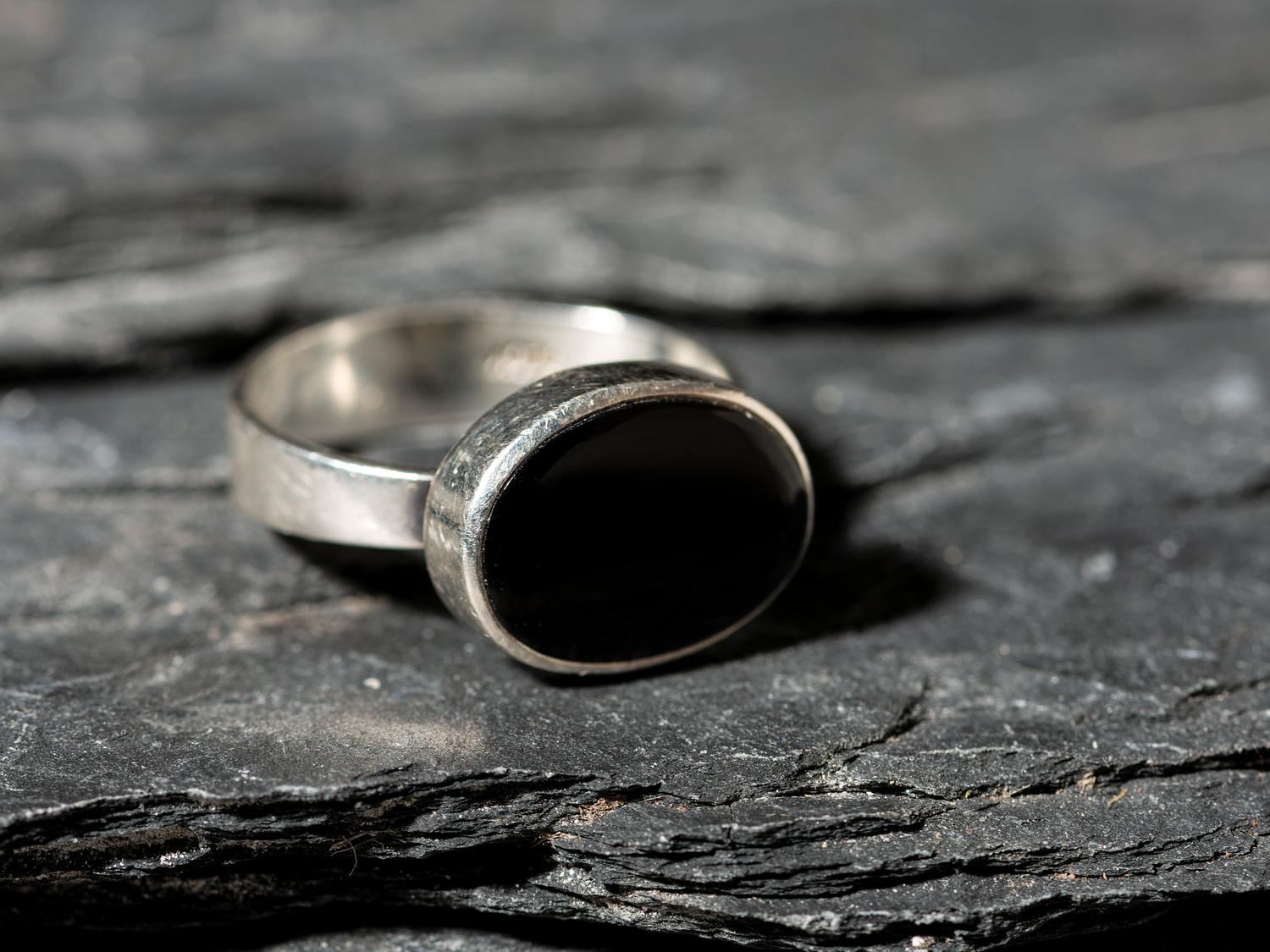 Silver and Onyx Ring