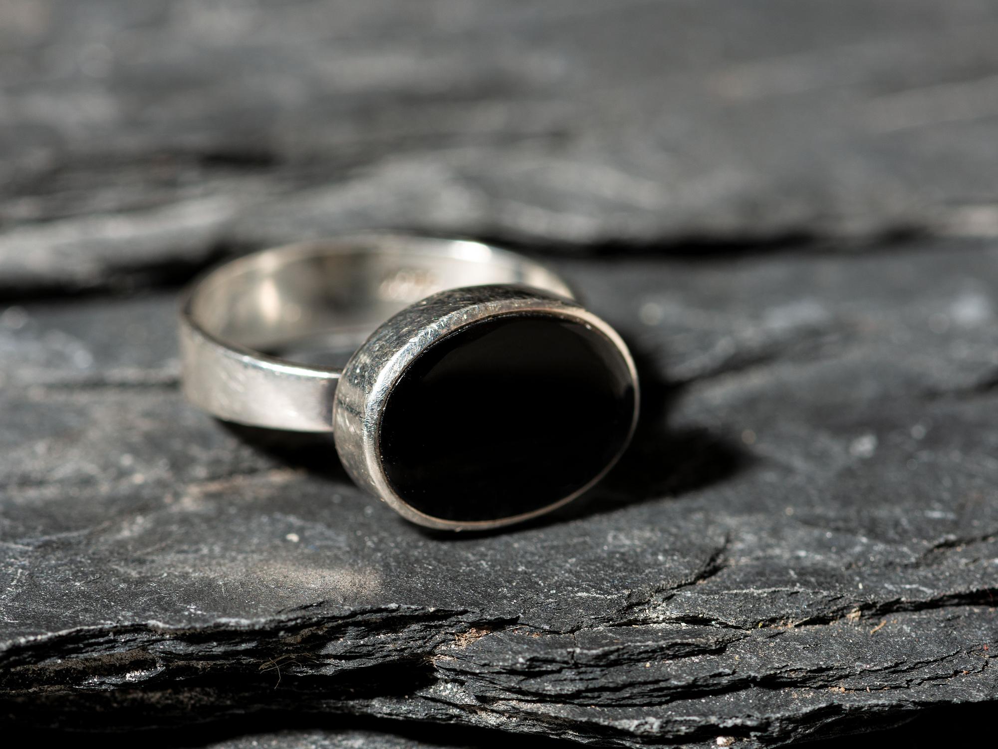 Silver and Onyx Ring