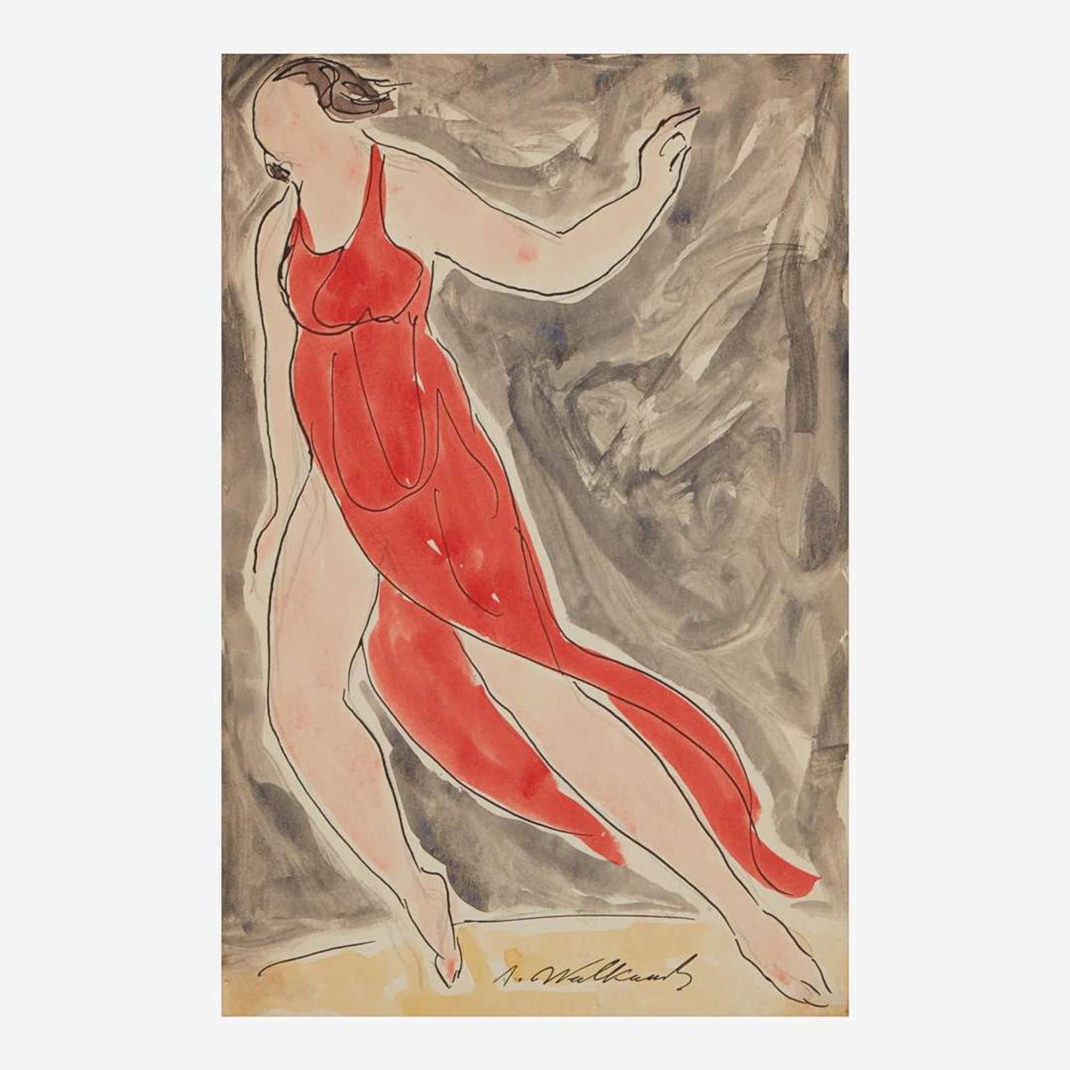 Abraham Walkowitz (American, 1878–1965) Isadora in Blue; together with a companion
