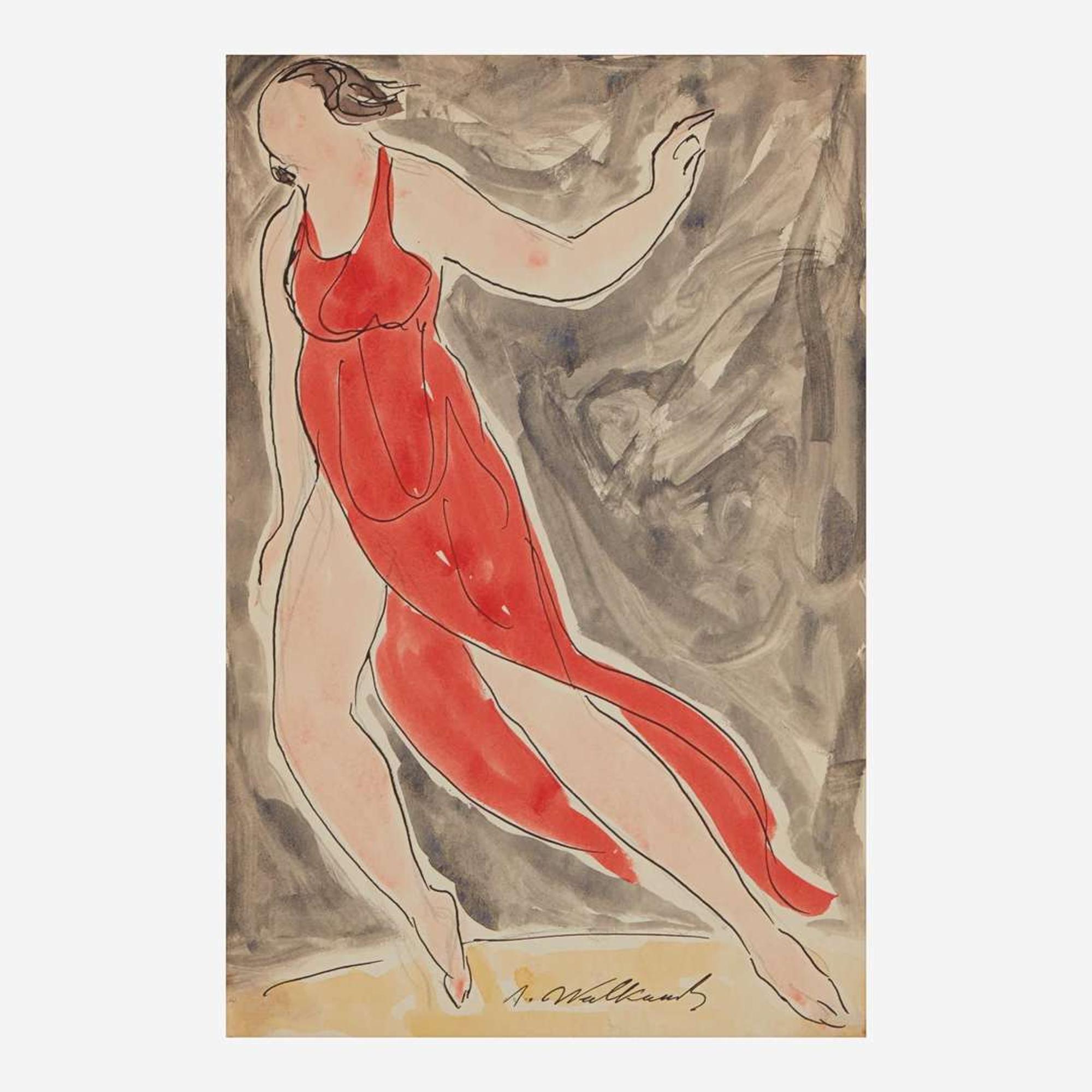 Abraham Walkowitz (American, 1878–1965) Isadora in Blue; together with a companion