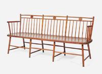A Windsor rod-back settee, early 19th century