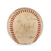 A 1934 Chicago White Sox Team Signed Autograph Baseball Featuring Al Simmons, Ted Lyons and Jocko Conlan (JSA Letter of Authenticity),