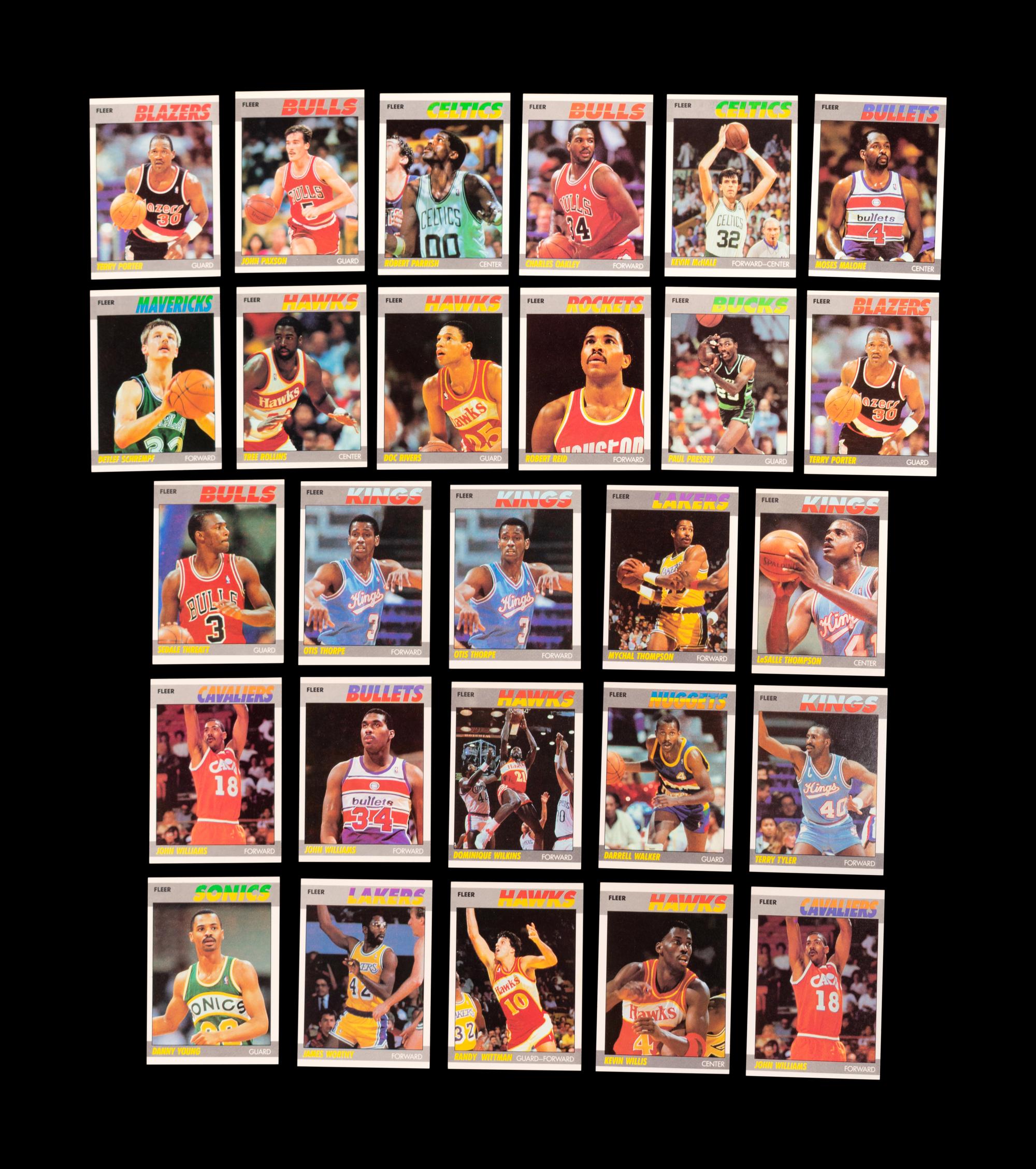 A Group of 95 1980s and 1990s Basketball Cards and Stickers Including Multiple Stars, Rookies and Michael Jordan Issues,